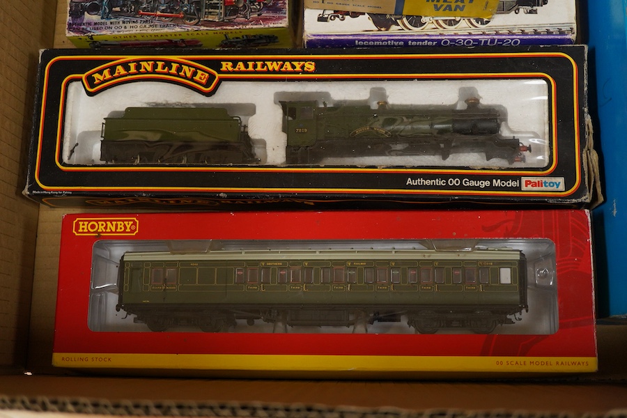 A quantity of 00 gauge model railway by Tri-ang, Mainline, Dapol, Bachmann, GMR, Hornby Dublo, etc. including; nine steam and diesel locomotives, together with boxed and unboxed freight wagons, coaches, kits and other mo